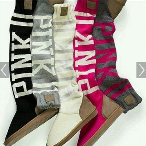 Victoria Secret Muckluck Pink Knee High Boots Size 9 - Picture 1 of 1